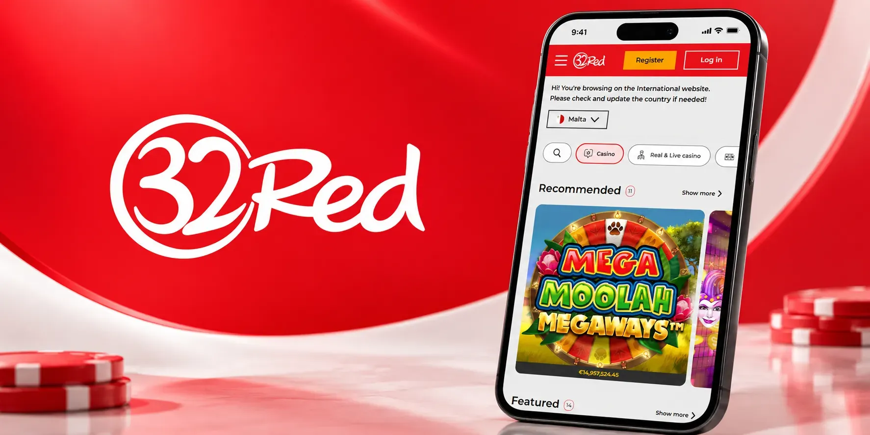 32Red Casino App Screenshot